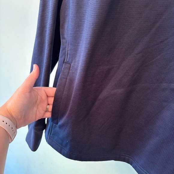 Under Armour Cold Gear long sleeve pullover Fleece Lined Shirt M Navy Blue New - Picture 4 of 7